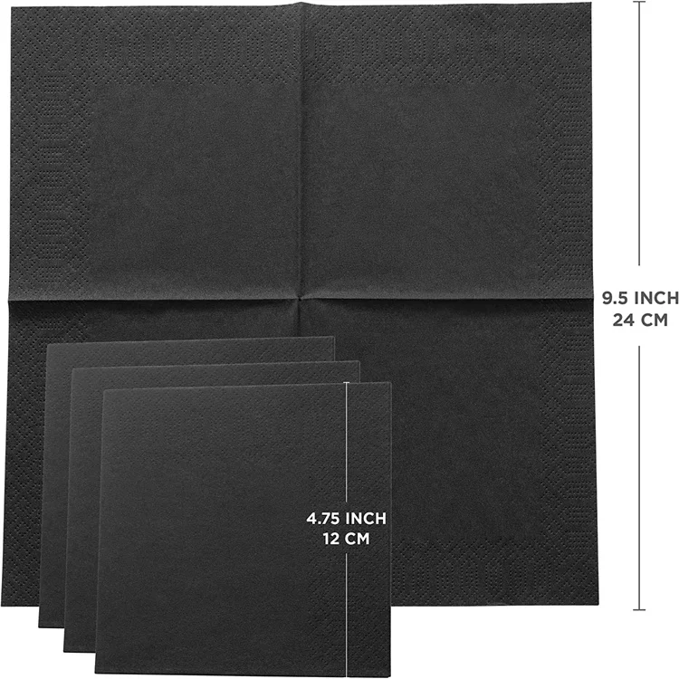 Mingxuan Black Cocktail Napkins Disposable Beverage for Bar Black Tissue for Restaurant