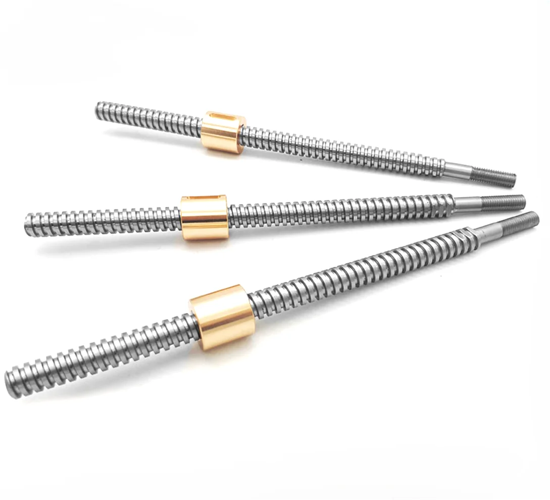 Stainless Steel Carbon Steel 25mm Cylindrical Brass Nut Tr25x5 Tr25x10 Tr25x12 Tr25x20 Tr25x25 Tr25x60 Trapezoidal Lead Screw
