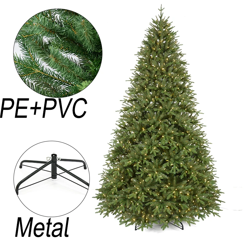 Customizable Wholesale Prelit Pe Pvc Mixed Indoor And Outdoor Foldable