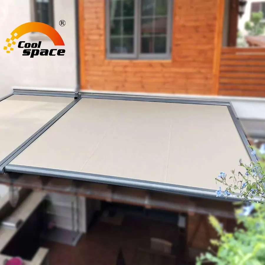 Waterproof Electric Pergola Roof Shades for Patio 2M to 6M Sizes Aluminum Frame Pergola Covers