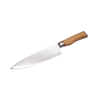 High Quality 8 Inches Damascus VG10 Professional Kitchen Chef's Knife with Natural Olive Wood Handle