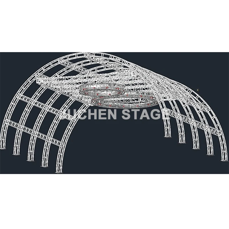 Large Outdoor Stage Concert Square Module Steel Iron Metal Layer Circular Roof Truss