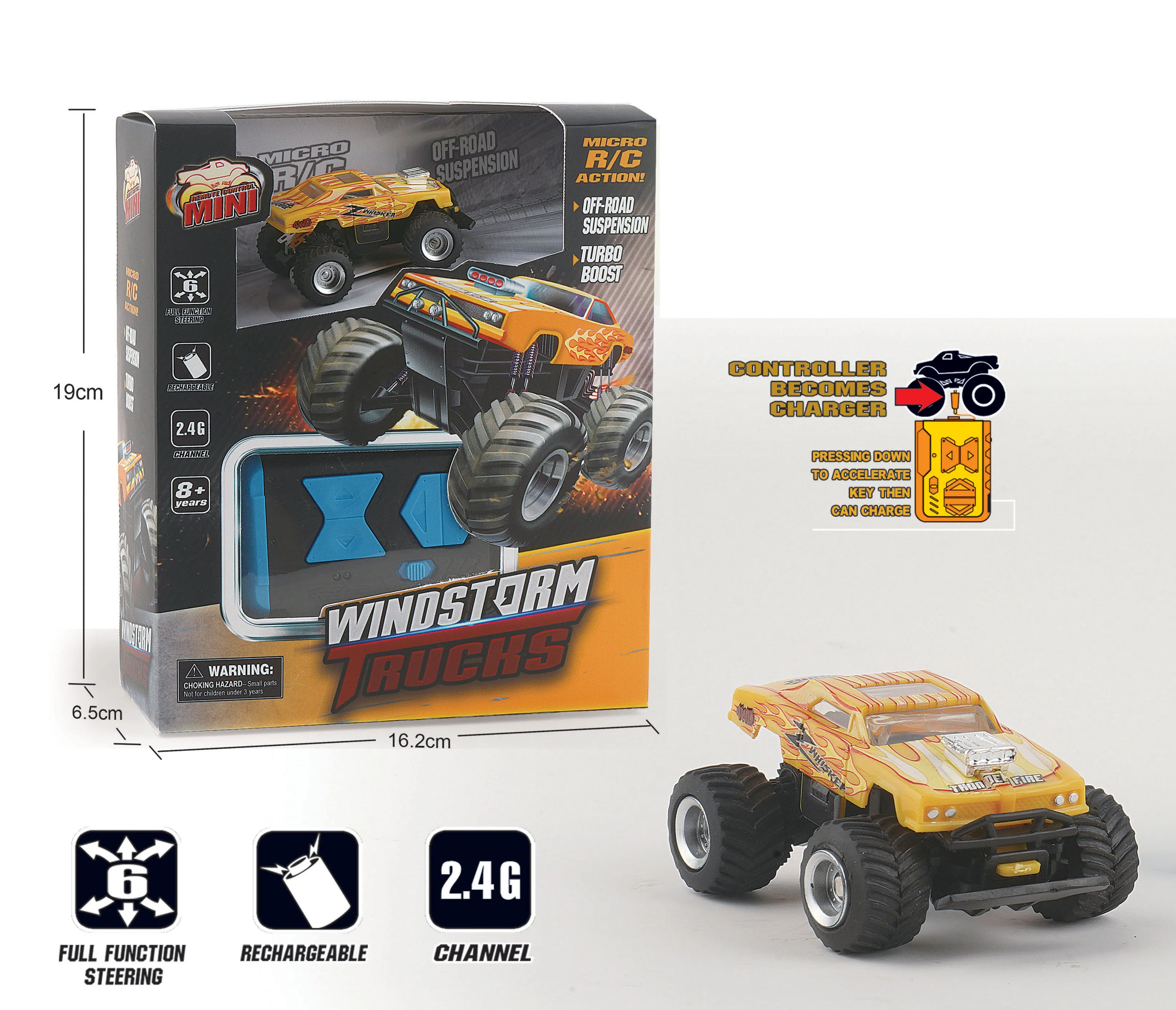 1/64 2.4G 5-Channel 6.5cm RC Car Mini Remote Control Mountain Bike All-Round Shock Absorber Children's Toy Mountain Bike