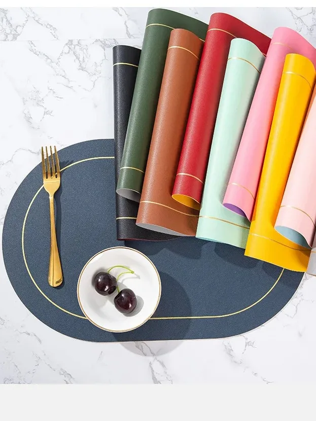 Front And Back Two Colors Washable Kitchen Luxury Dining Gold Round