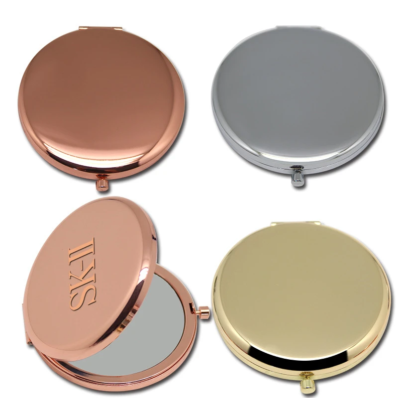 High Quality New Style Small Size Blank Metal Compact Mirror Customized Printing Pocket Mirror