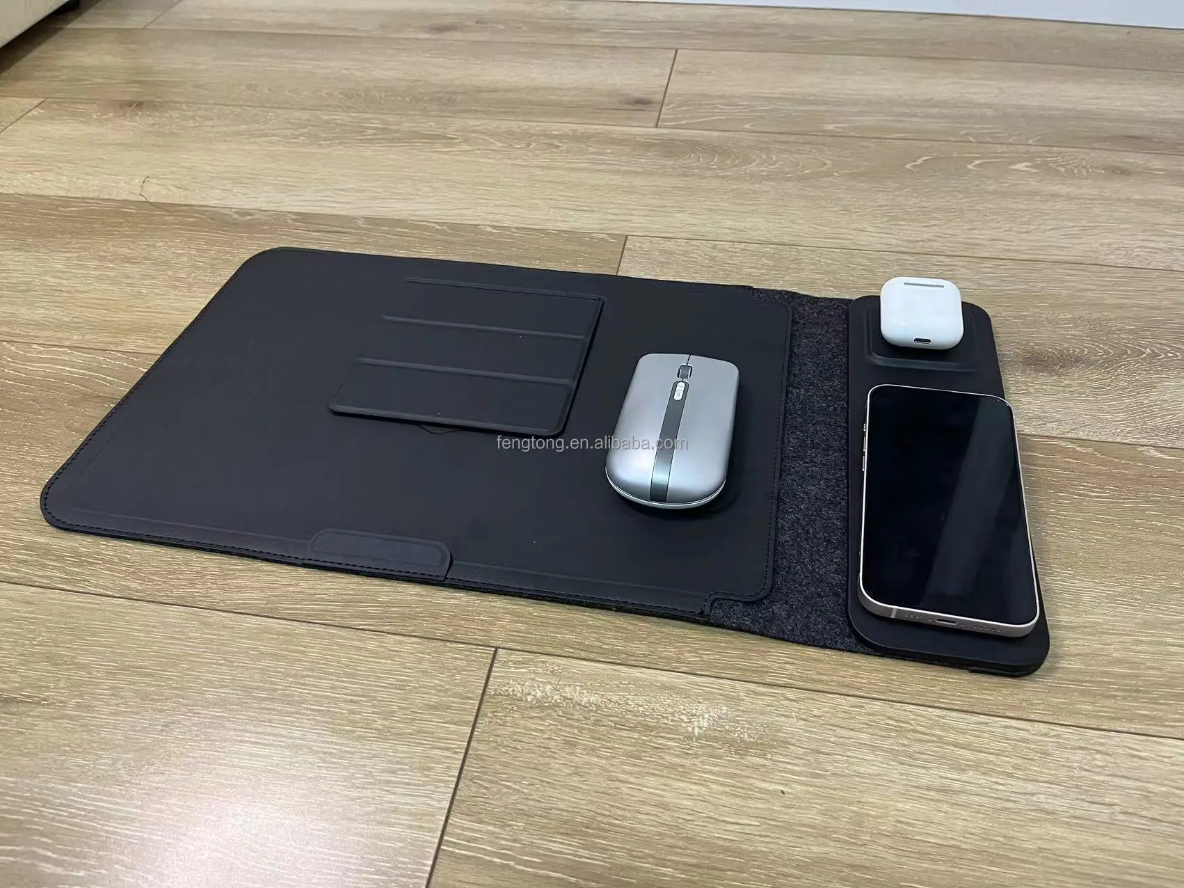 4 In 1 Laptop Sleeve Holder With Wireless Charging For Phone Earbuds