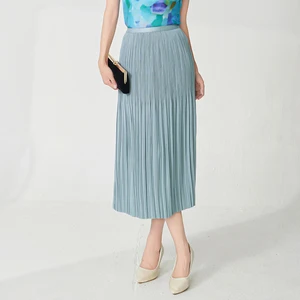 Factory Wholesale Women Fashion Skirts High Quality Stretch Casual Dress Miyake Pleated Skirt Free Size