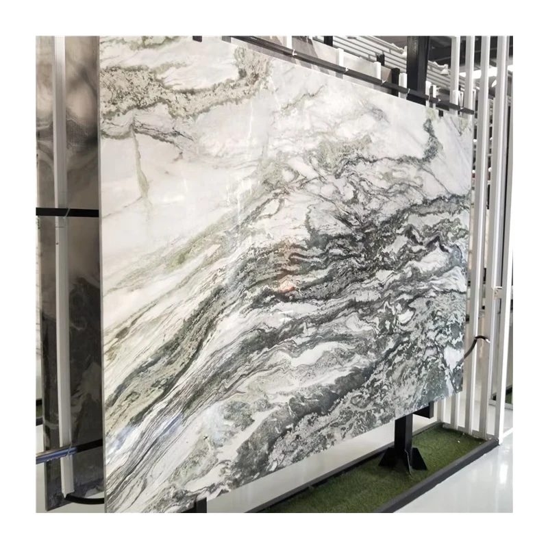 Light Green Polished Courtyard Tiles Slab Wall Background Design Marble with Graphic Design and 1 Year Warranty