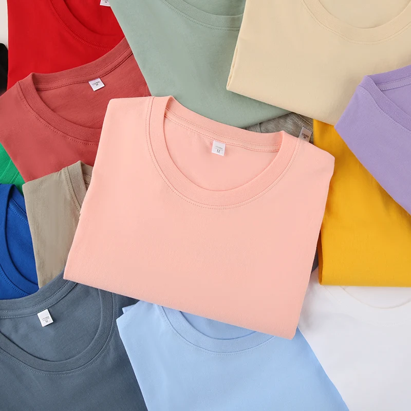 Short Sleeved T-shirt Men's Basic Style Solid Color Upper Garment Half Sleeved Round Neck Cotton Election Campaign Tshirts