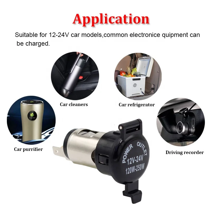 120w cigarette lighter power socket 12V-24V 120W-250W Ceramic Inner Core Car Cig Cigarette Lighter