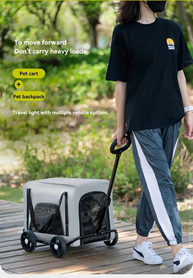 Small Pet Stroller Dog Cat Teddy Baby Stroller for Travel Pet Dog Stroller Cross-border Portable Folding details