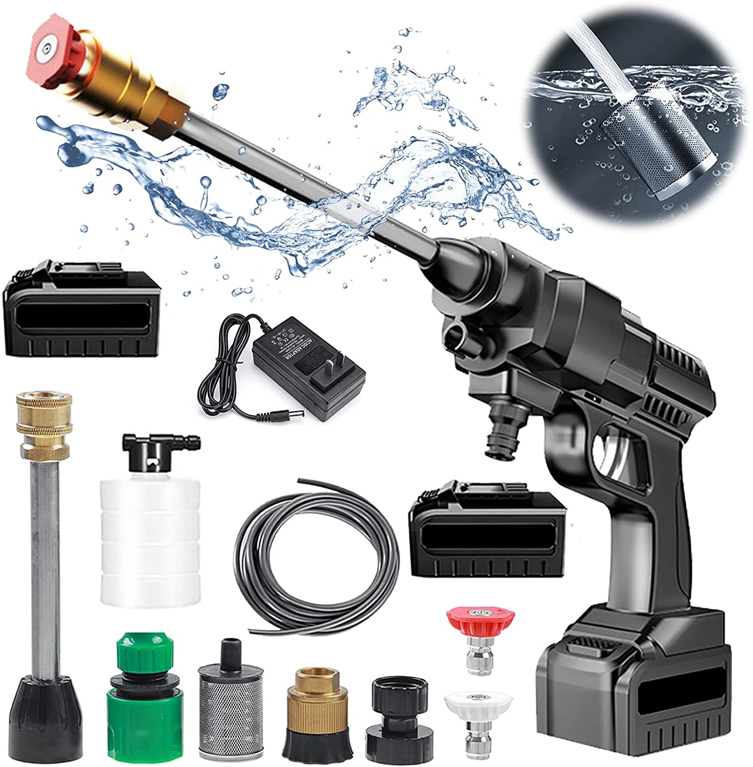 Cordless High Pressure Washer Spray Water Gun Car Washing Cleaning