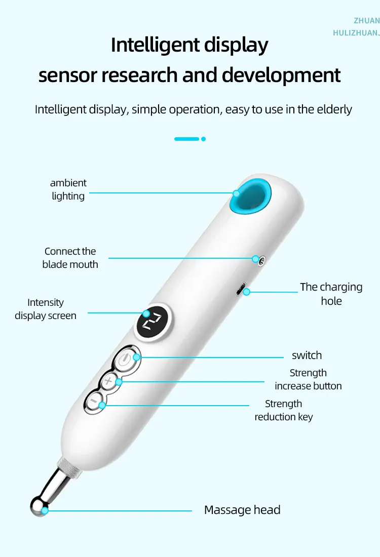 IFINE Beauty 4 en 1 Stylo d'acupuncture intelligent électronique portable Soulagement de la douleur Dredge Meridian Body Pulse Massage Therapy Tools