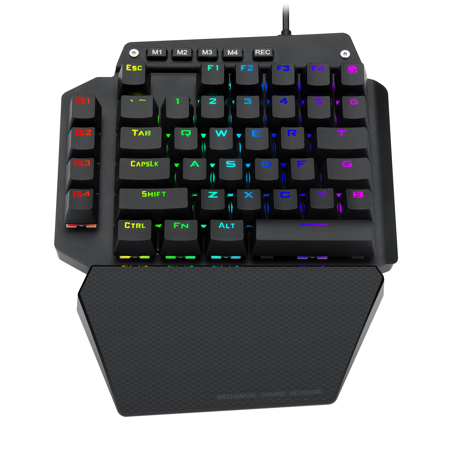 Single Hand Computer Keyboard Mini One Handed Mechanical Keyboard - 44 Keys RGB Backlit Compact ...