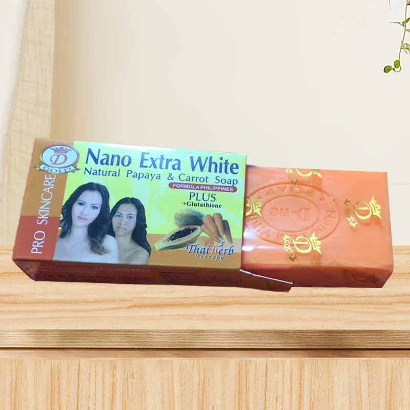 Wholesale Custom Eco Friendly Nano Extra Whitening Soap Whitening Skin Care Natural Papaya Carrot Toilet Soap