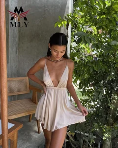 Custom Sexy Outwear Fashion One Piece Deep---v Swimwear Dress for Women
