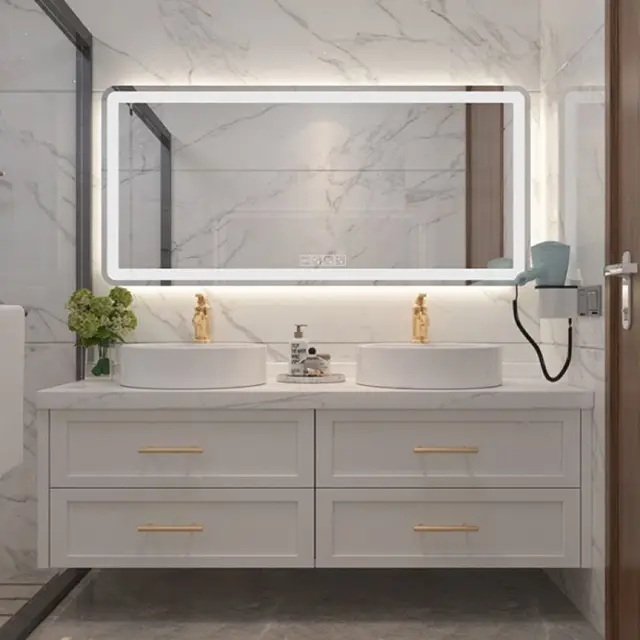 Villa Project Large White Modern Bathroom Furniture  vanity Design