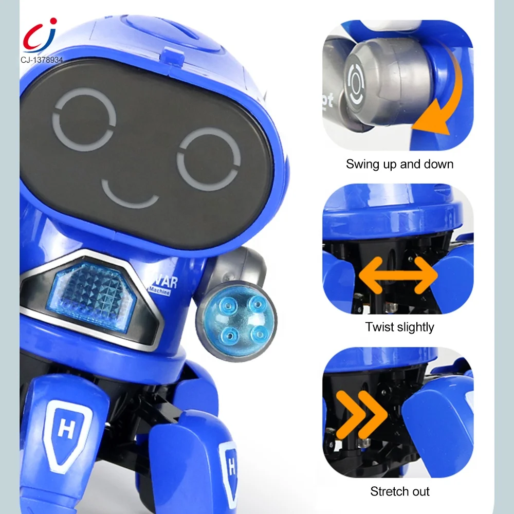 Chengji Dancing Music Smart Robot Six Claw Education Interaction Ai Child Toy Battery Operated Robot Swinging Toy with Lighting
