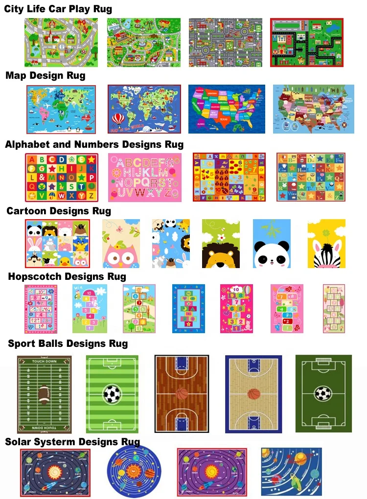 Animal Carpet Kids Rug CLASSIC Customized Free Custom Design 100% Polyester Rectangle Play Room Soft Anti-slip Kids Children
