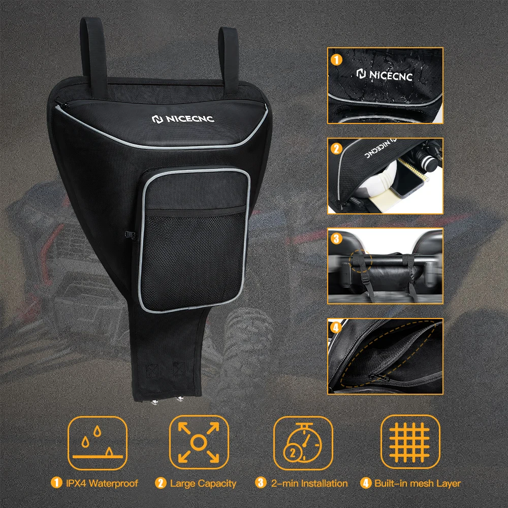 Psler RZR Center Bag, 1680D High-Density UTV Cab Pack Center Seat Storage Bag Water - View #11