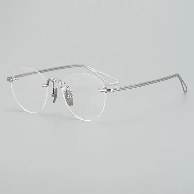 2023 New Glasses Titanium Myopia Optical Glasses Frame Frameless Fashion Round Eyeglass Frame