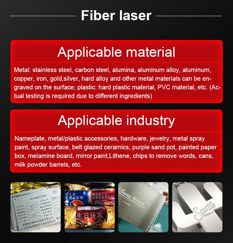 High Quality Laser of 20W 30W 50W the Portable Fiber Laser Marking Machine for Metal factory