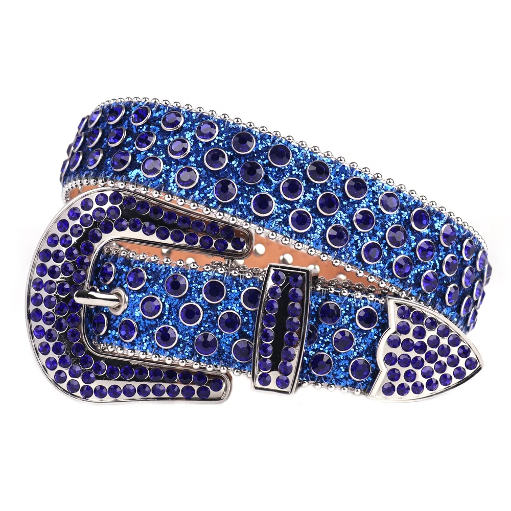 Red Waist Belts For Women Luxury Designer Brand Blue Diamond Belt