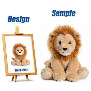 Shengye China Facoty EN71 Cpc Approve Custom Wild Animal Plush Stuffed Toy Custom 8 10 12 13 15 16 Inch Super Soft Lion Plushies
