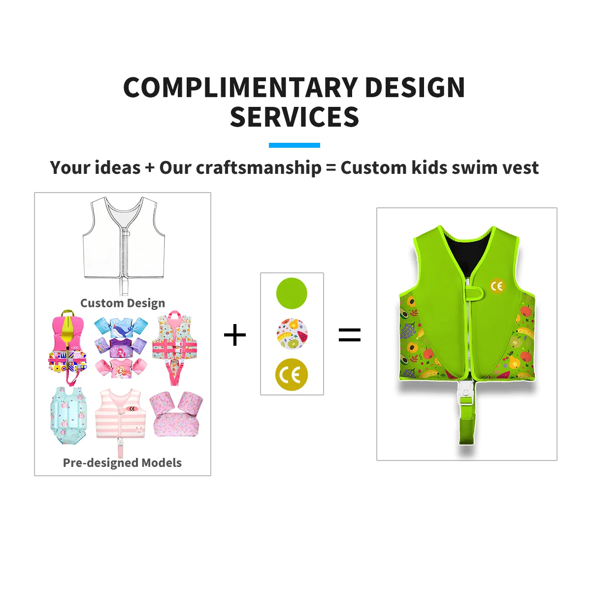product custom logo kids swim vest neoprene float jacket life vest child swimming aid swimwear for learning pool toddler safety-7