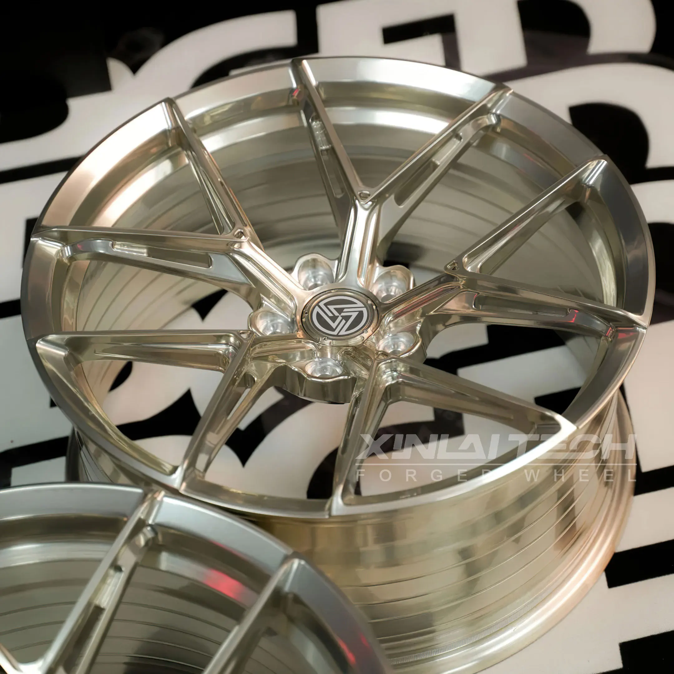 XL Champagne Gold Custom Forged Wheels 1 Piece Monoblock Deep Dish Deep Concave CNC 6061-t6 Aluminium Alloy Wheels - Image 4