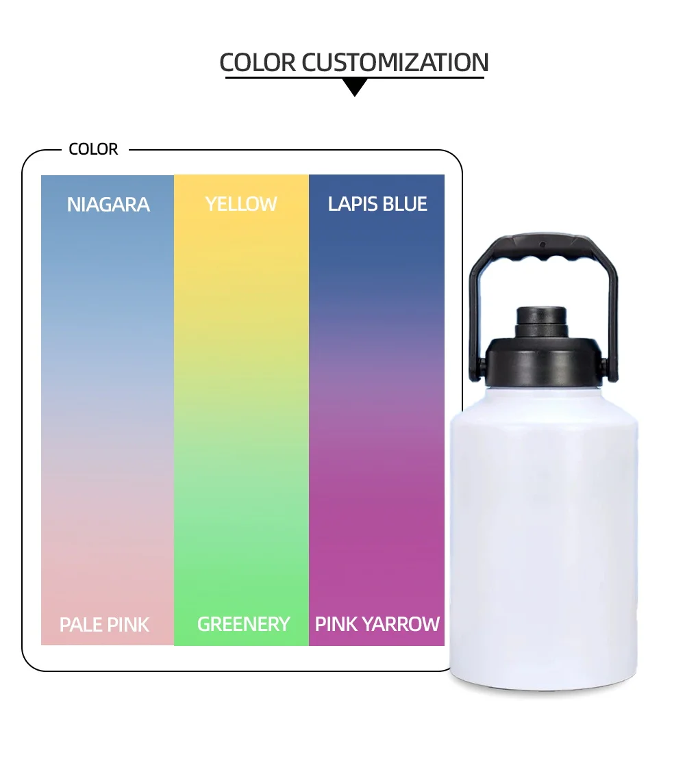 4L Vacuum Insulated Water Bottle with Handle 64oz 128oz Double Wall Thermal Beer Thermos