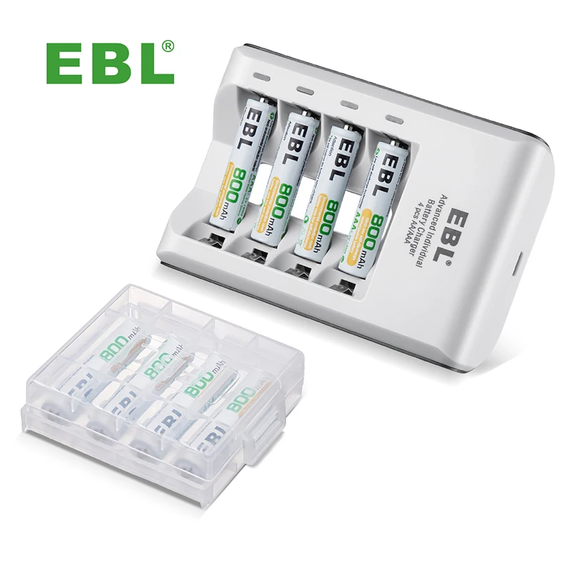 Dropshipping EBL 4 Slot AA AAA Rechargeable Battery Charger For Ni-MH Ni-CD Batteries