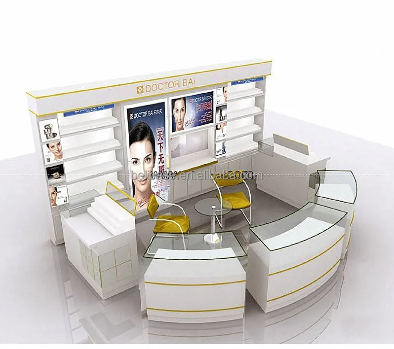 Luxury Kiosk Design Booth Cosmetics Counter Modern Perfume Kiosk Stand ...