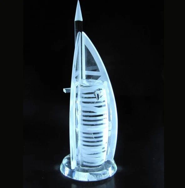Light Up Dubai Burj Al Arab Hotel Crystal Tower Model - Elegant K9
