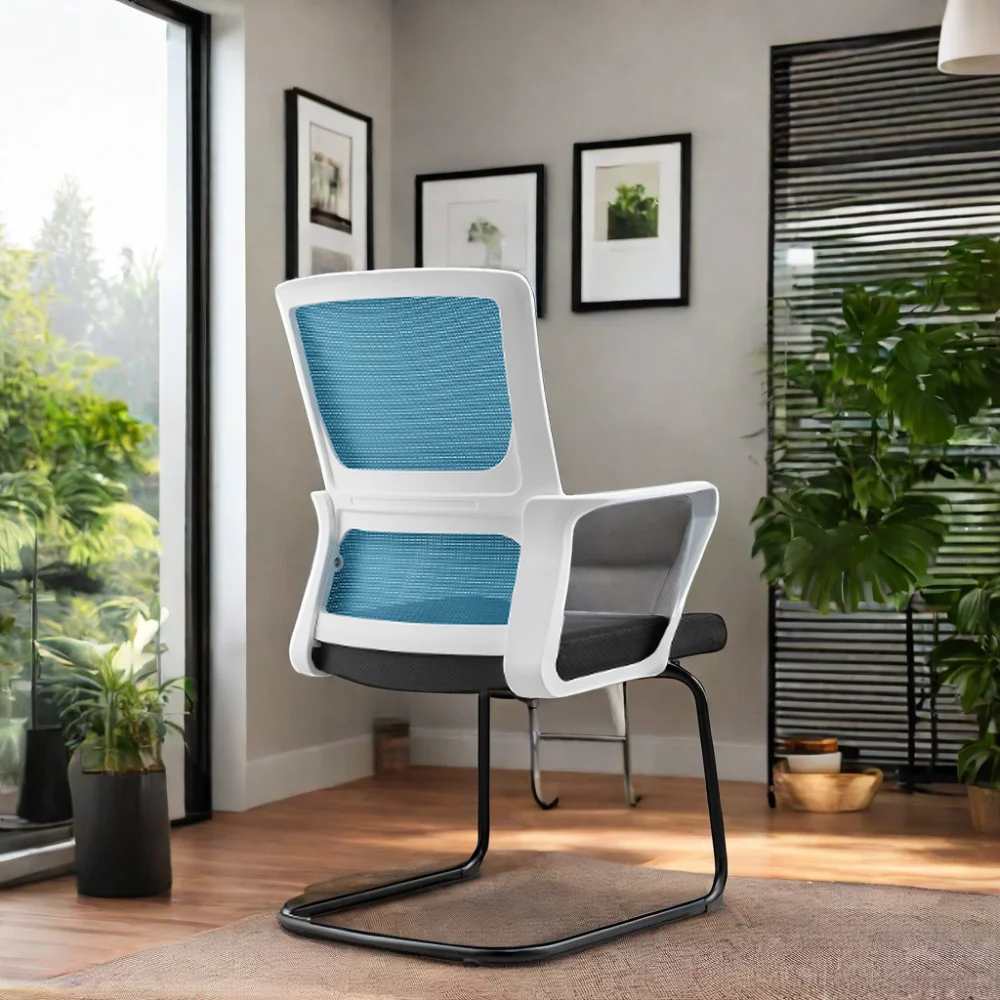 Contemporary Style YKLGD08-1 Promotion Ergonomic Office Chairs with Black Round Tube Half Frame for Home or Office Use