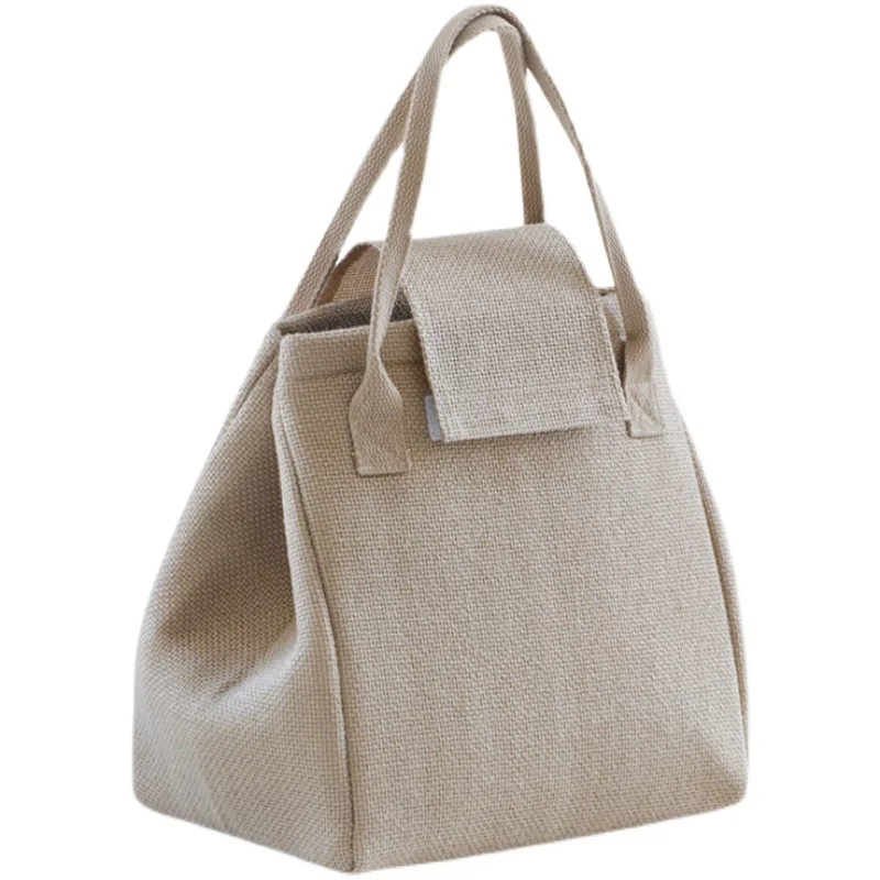 Портативный термокоробка для еды с логотипом под заказ, прочный кулер для пикника, офисный Органайзер, изолированный джутовый ланч-мешок