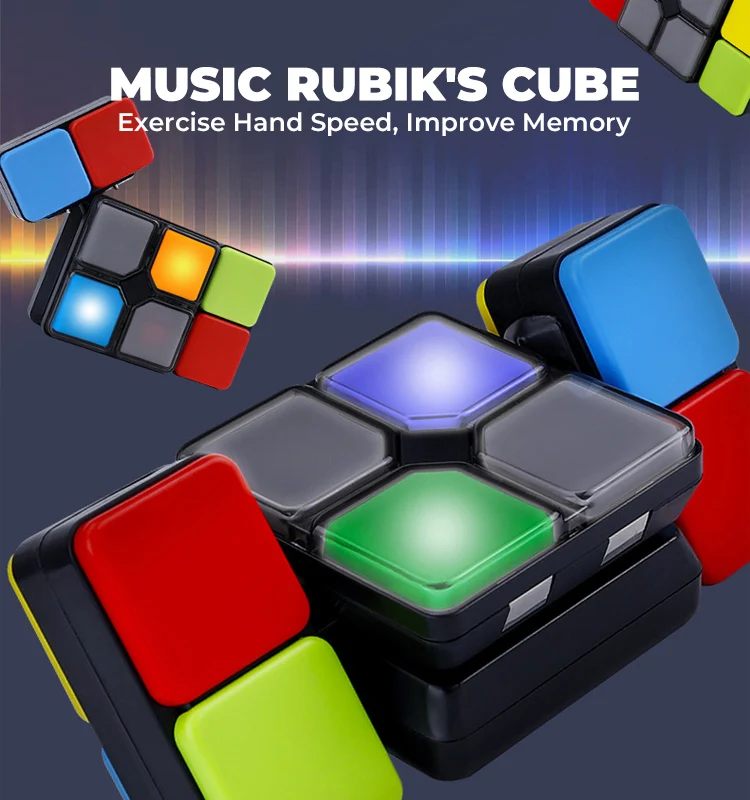NEW Magic puzzle cube music&light&sound changeable magnetic magic cube puzzle toys for kids