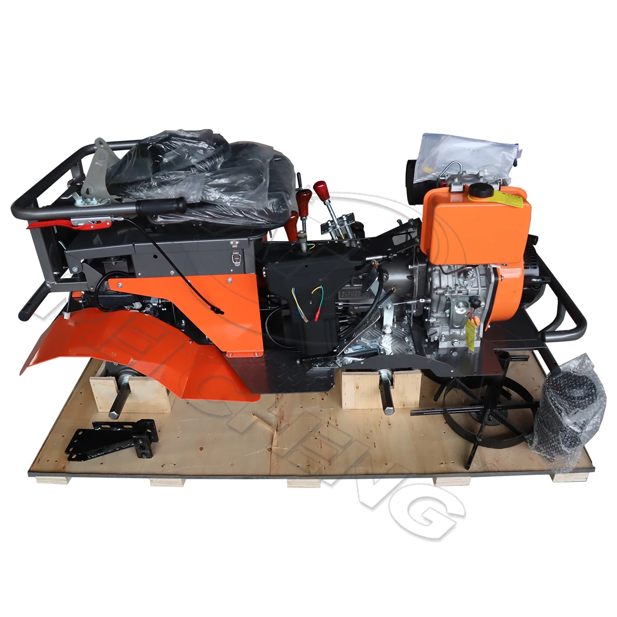 product kather agricultural machinery diesel engine ride on cultivator microtrator 9hp 13hp 15hp mini motoculteur 4wd ride on tiller-7