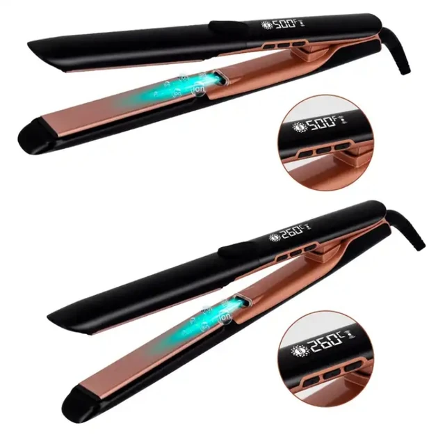 2022 Private Label Led Wide Titanium Plate Hair Straightener Best Professional Steam Hair Flat Iron