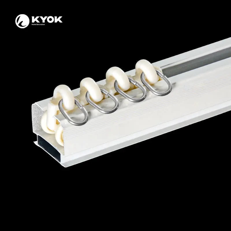 KYOK 2022 Curtain c Channel Track Double Track Curtain Rail for Hotel Aluminum Curtain Track Rail