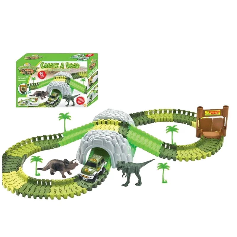 Create Road Dinosaur, Toy Train Track Cars