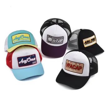 Mens Mesh Cheap Custom 5Panel Trucker Applique Embroidered Patch Gorras Trucker Hats