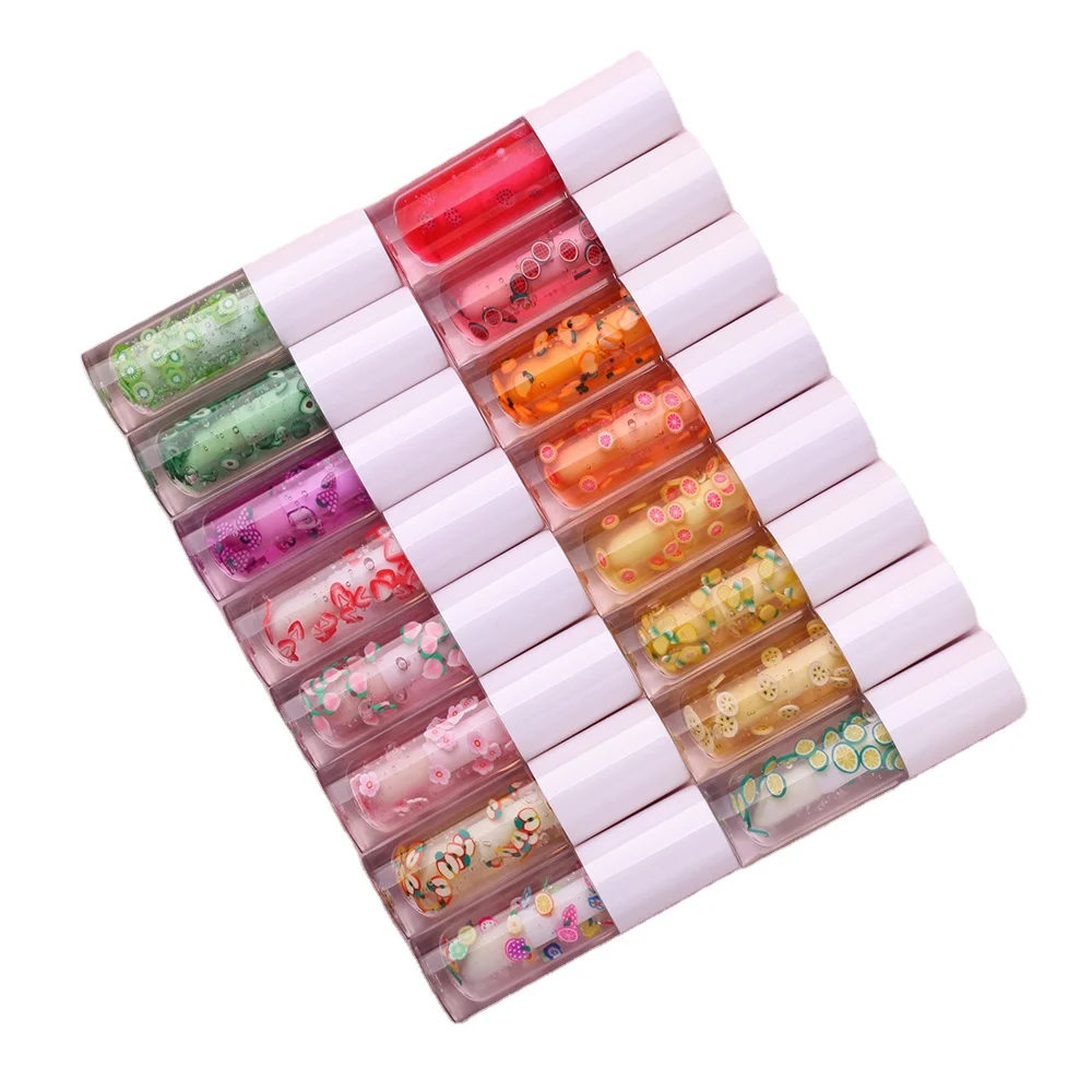 Customization Makeup Vendor Custom Logo Lip Care Vegan Moisturize Lip Gloss Nourishing Fruit Lip Oil
