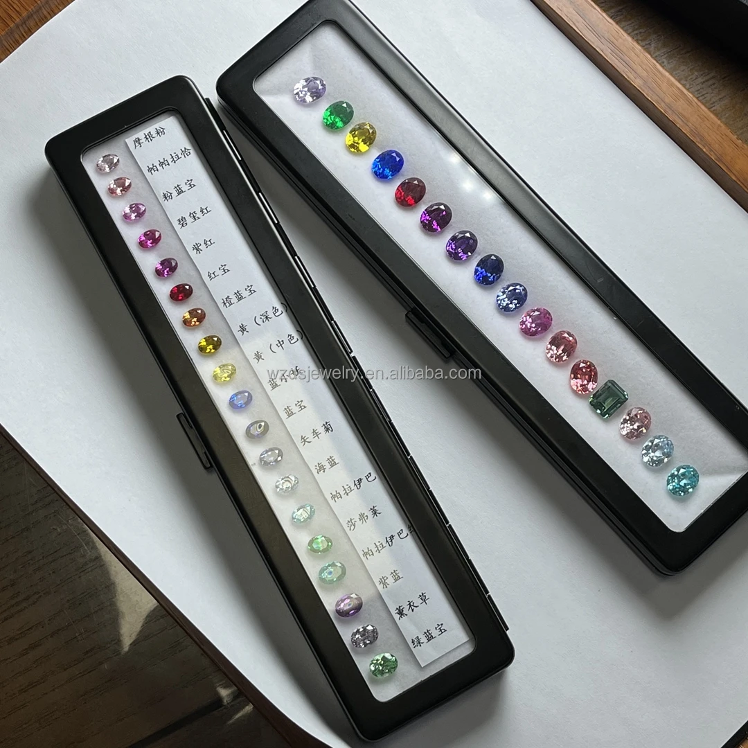 Lab Grown 5X7 -6X8 Gemstone Color Chart Box for Sale