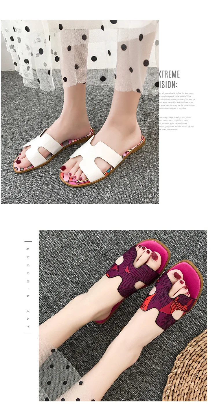 2023 Summer Women's Shoes New Korean Version Outside Wears Flat Slipper Women's Flat Heel Summer Sandals