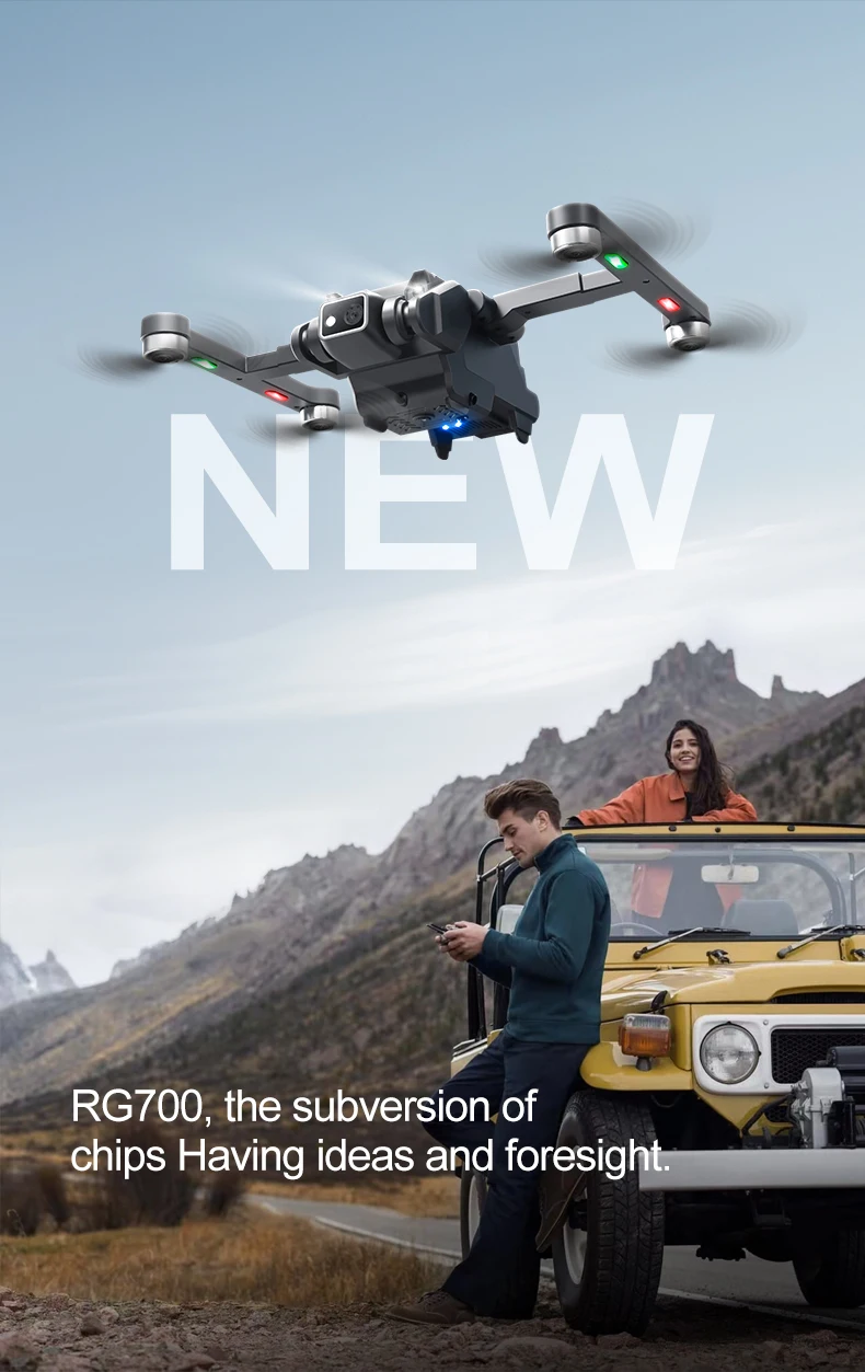 RG700 Pro Foldable RC Quadcopter Drone 4K Dual Camera Brushless Motor Optical Flow 5G WIFI FPV ABS Remote Control App Control