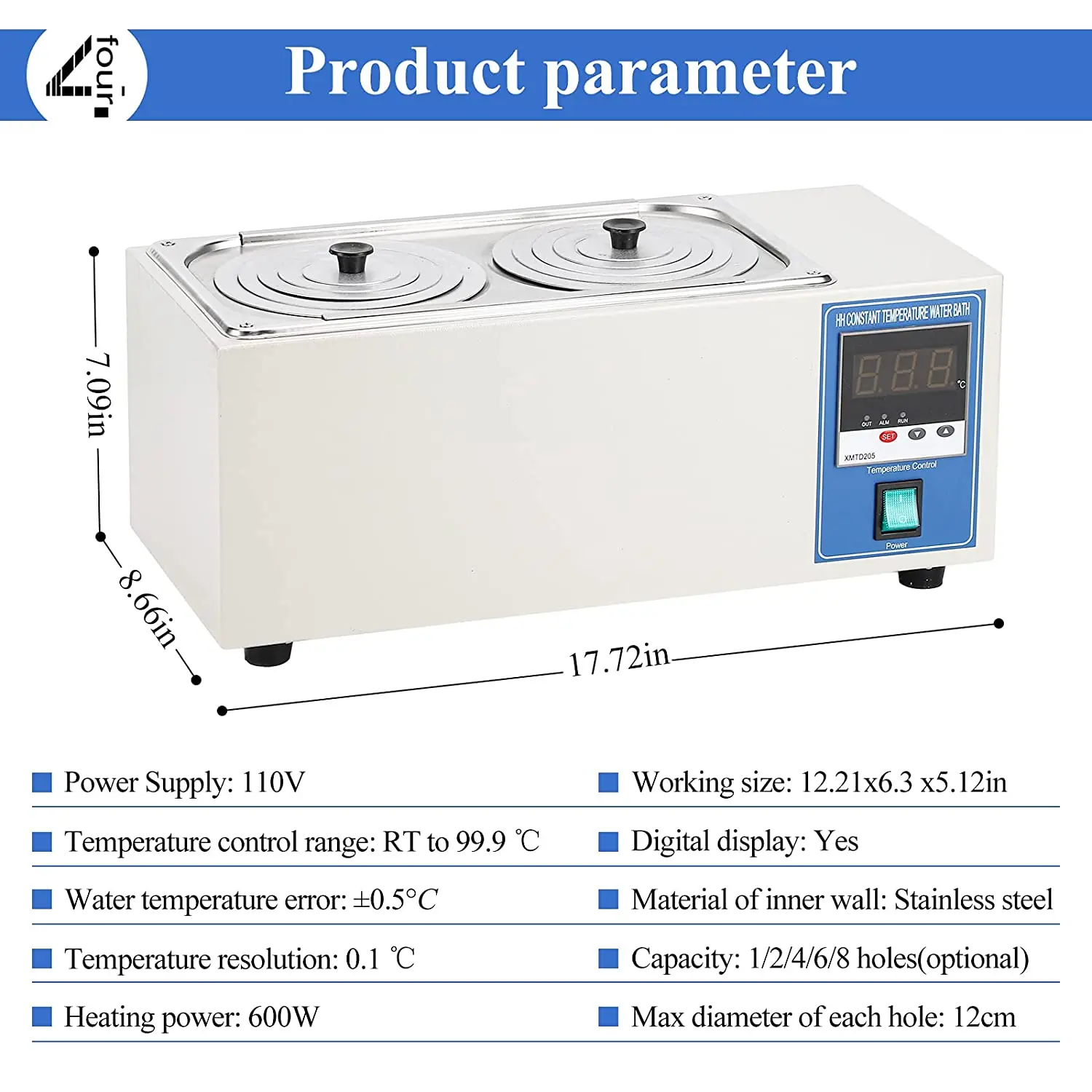 Customizable Digital Thermostatic Lab Water Bath 5l Water Bath Heater 1