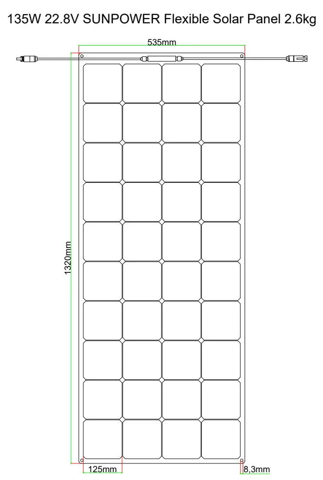 135W 22.8V ETFE Sunpower Cells High Efficiency Marine Semi Flexible Solar Panels For Yachts Boats RVs Cars Campervans Roofs.png