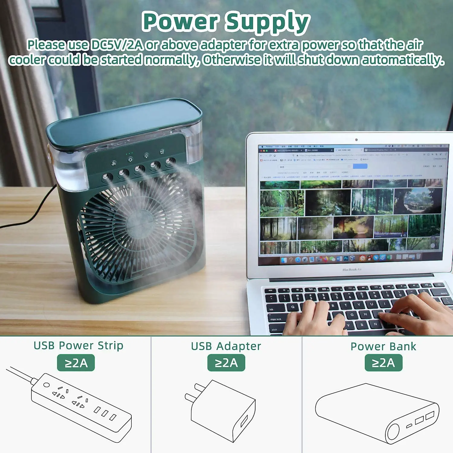 Portable Desktop Cooling Fan With 3 Speed Settings For Home_voghion.com