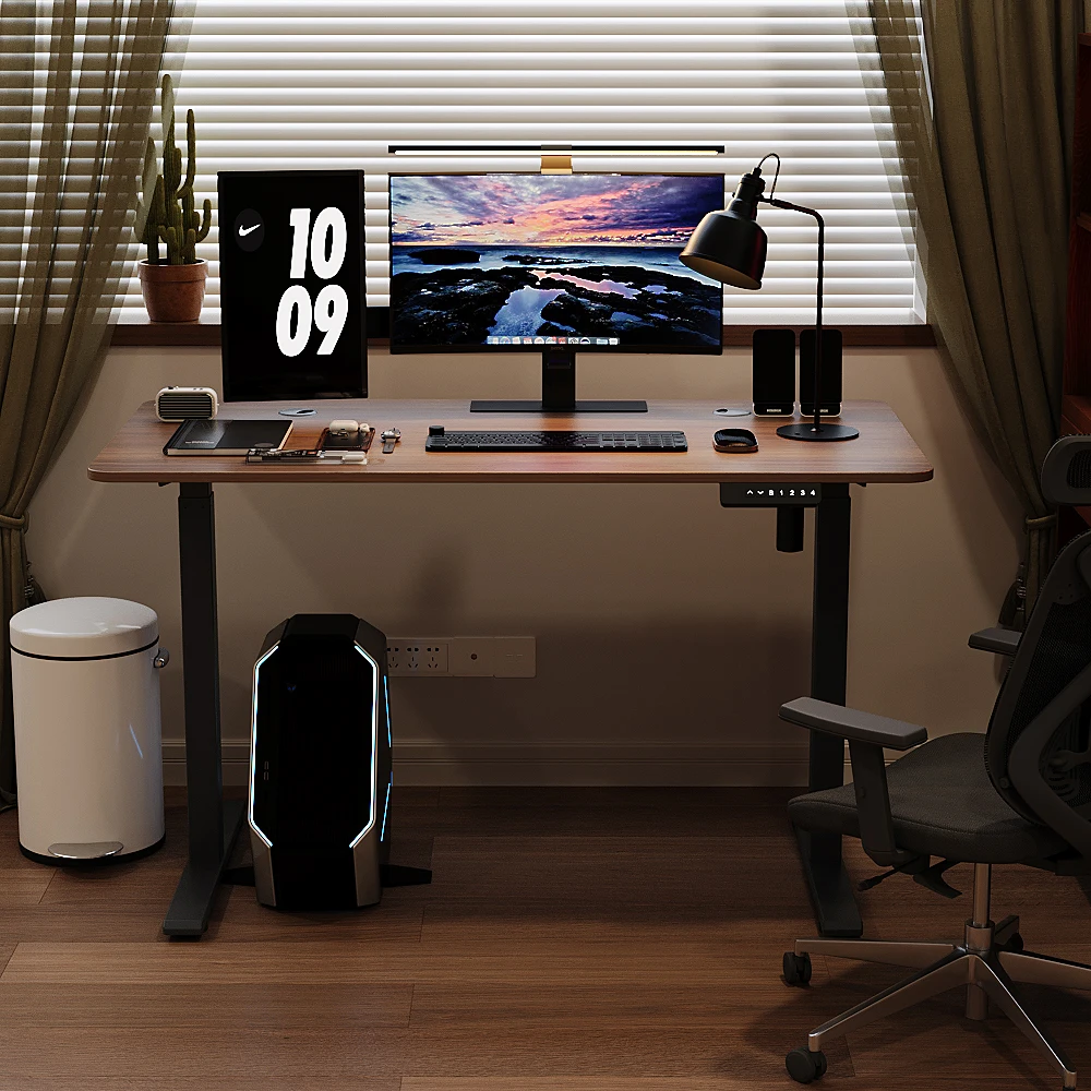 NEW Model High Quality Office Computer Table Single Motor Black Sit Standing Desk Electric Height Adjustable Desk